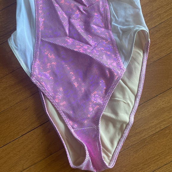 NEVER WORN; American Apparel One Piece/Bathingsuit; White/Pink; XS ;Tag still on - Picture 4 of 6